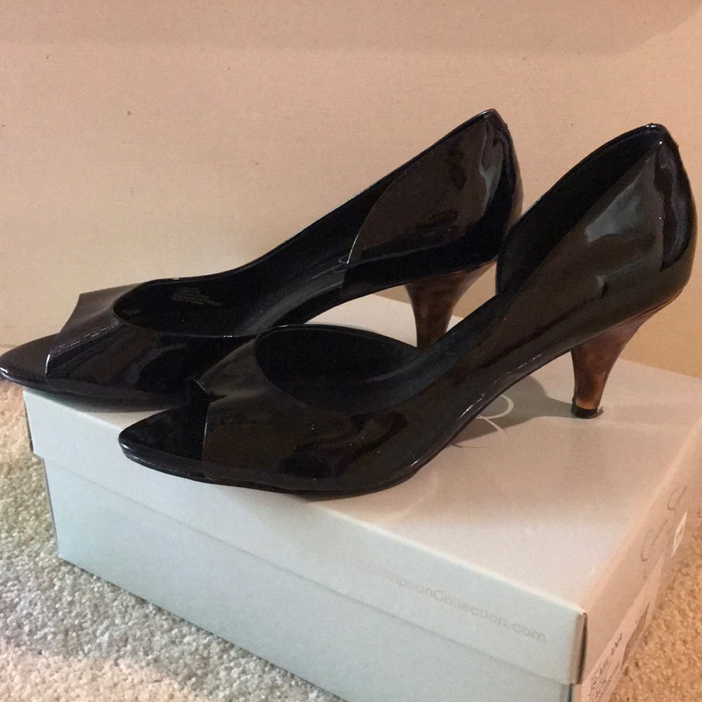 Jessica Simpson patent tortoise heels